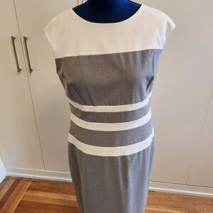Ralph Lauren Grey/White Sheath dress - sz 16